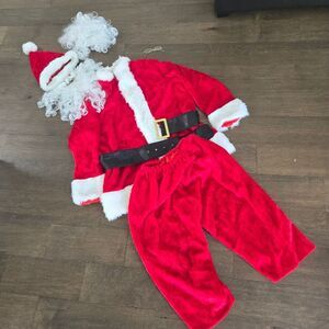 Complete 7 Piece Santa Claus Suit With Deluxe Fur Trim Christmas Costume